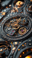 clock gear background and abstract . 3d, rendering, illustration