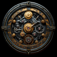 Obraz premium clock gear background and abstract . 3d, rendering, illustration