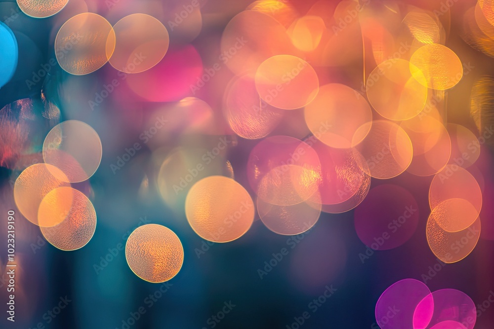 Wall mural abstract colorful bokeh background with vibrant light circles creating a dreamy atmosphere ideal for