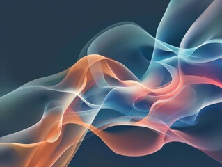 Colorful wisps intertwine fluidly against a dark backdrop, showcasing a stunning abstract design with warm and cool tones