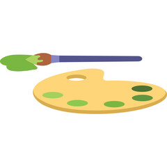 Paint brush and color palette vector art icon