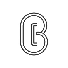Stylized Outline of the Letter B