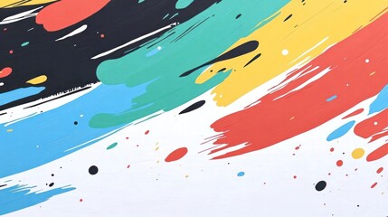 Abstract colorful brush strokes on a white background, conveying creativity and vibrancy.