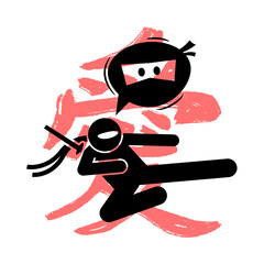 Charming and cute ninja icons, perfect for backgrounds
