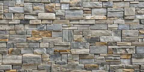 A Seamless Pattern of Stone Tiles in Varied Shapes and Sizes, Creating a Textured and Visually Appealing Wall Covering