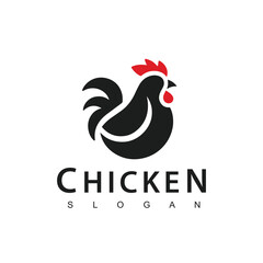 Chicken logo chicken symbol vector icon illustration, fast food restaurant and poultry icon