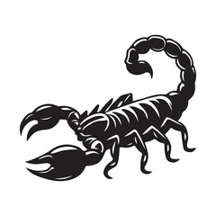 Scorpion Logo Icon Symbol Silhouette Vector Art Isolated on White Background 