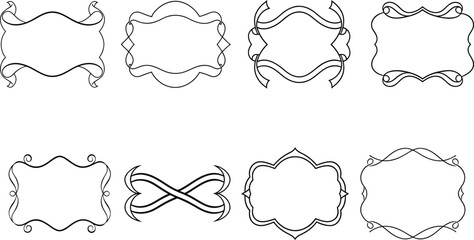 Simple elegant border set collection for web design and graphic projects
