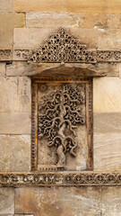Carving of the Tree of Life on the wall of Jama Masjid, carved in the 15th century AD, Ahmedabad, Gujarat, India.