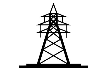 Power tower | vector silhouette illustration on white background