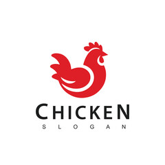 Chicken logo chicken symbol vector icon illustration, fast food restaurant and poultry icon
