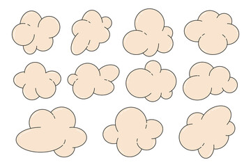 Funny cartoon speech bubbles. Abstract speech balloon, chat bubble or dialog boxes on white background. Vector illustration in trendy retro style