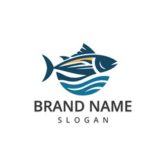 Tuna Fish Logo Design Illustration Seafood Logo Template
