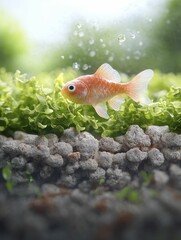 Obraz premium Biomagnification illustrates how toxins accumulate in higher levels of the food chain, 3d illustration