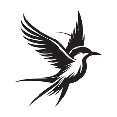 a turn bird logo icon silhouette vector illustration on white background