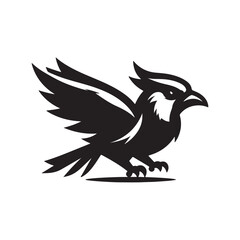 a turn bird logo icon silhouette vector illustration on white background