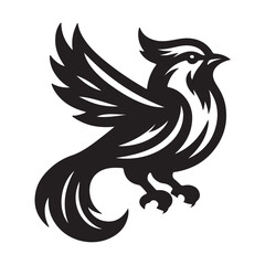 Fototapeta premium a turn bird logo icon silhouette vector illustration on white background