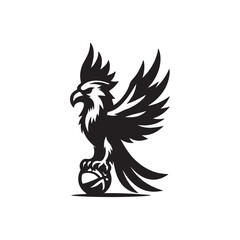 Obraz premium a turn bird logo icon silhouette vector illustration on white background