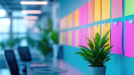 Close-Up of Office Noticeboard Announcing Four-Day Workweek with Motivational Messages on Work-Life Balance
