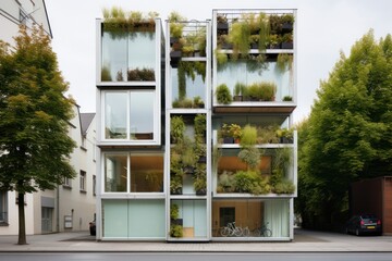 Sustainable building architecture window plant city.
