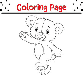 cute bear coloring page for children