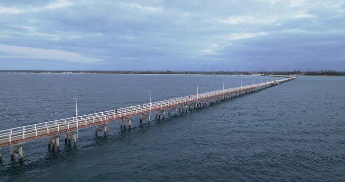 Busselton Jetty Coastal aerials Western Australia in 4K