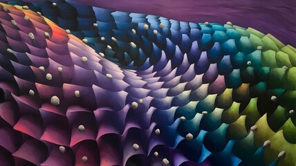 Obraz premium Abstract painting with gradient of purple, blue, and green