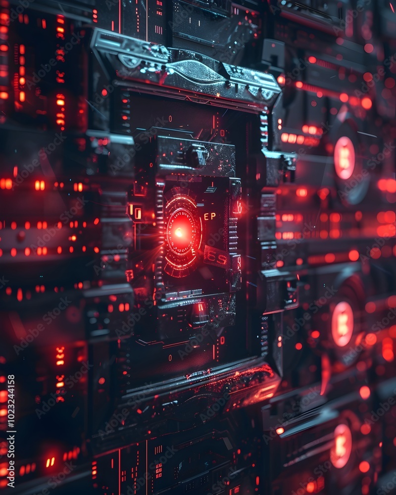 Poster unauthorized access attempt highlighted on a highly secure digital vault surrounded by complex encry