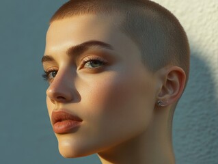 Fototapeta premium Stylish and edgy short hair woman