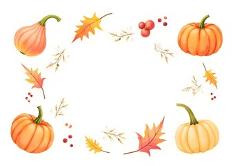 Vector pumpkin with autumn leaves
