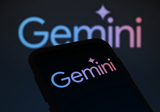 Chittagong, Bangladesh- 10 October 2024: Google Gemini large language model Logo is displayed on smartphone.