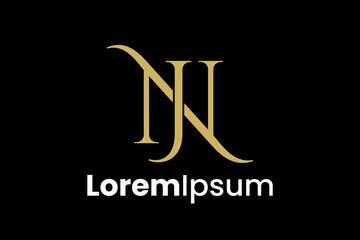 luxury letter NJ Logo design vector 