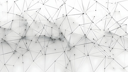 Fototapeta premium Abstract Geometric Pattern with Interconnected Lines and Dots on a White Background