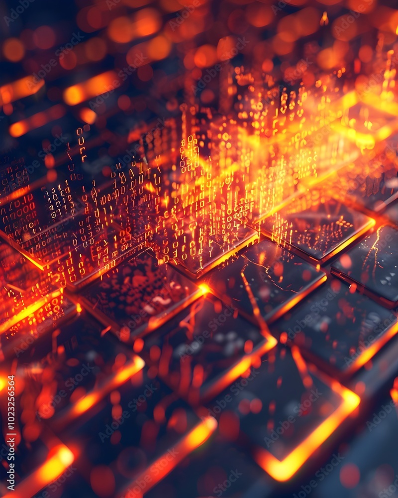 Poster intercepted hacker code decrypted by glowing firewall representing thwarted fraud attempt
