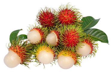 Rambutan isolated on white, Rambutan isolate with clipping path.