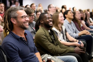 Obraz premium Audience performance sitting smiling.