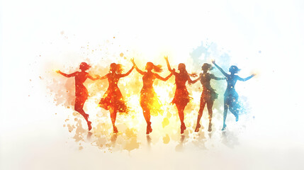 3D Icon Friends Celebrating Diwali with Sparklers in Glossy Effects - Festive Camera Zoom into Friends Joyfully Holding Sparklers Against a Glowing White Background