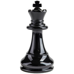 Black chess king piece with a crown on top