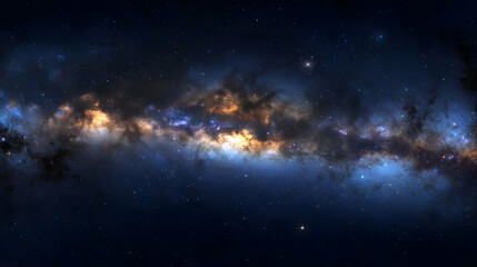 A Stunning View of the Milky Way Galaxy, with its Dusty Swirls and Bright Stars Against a Deep Blue Space