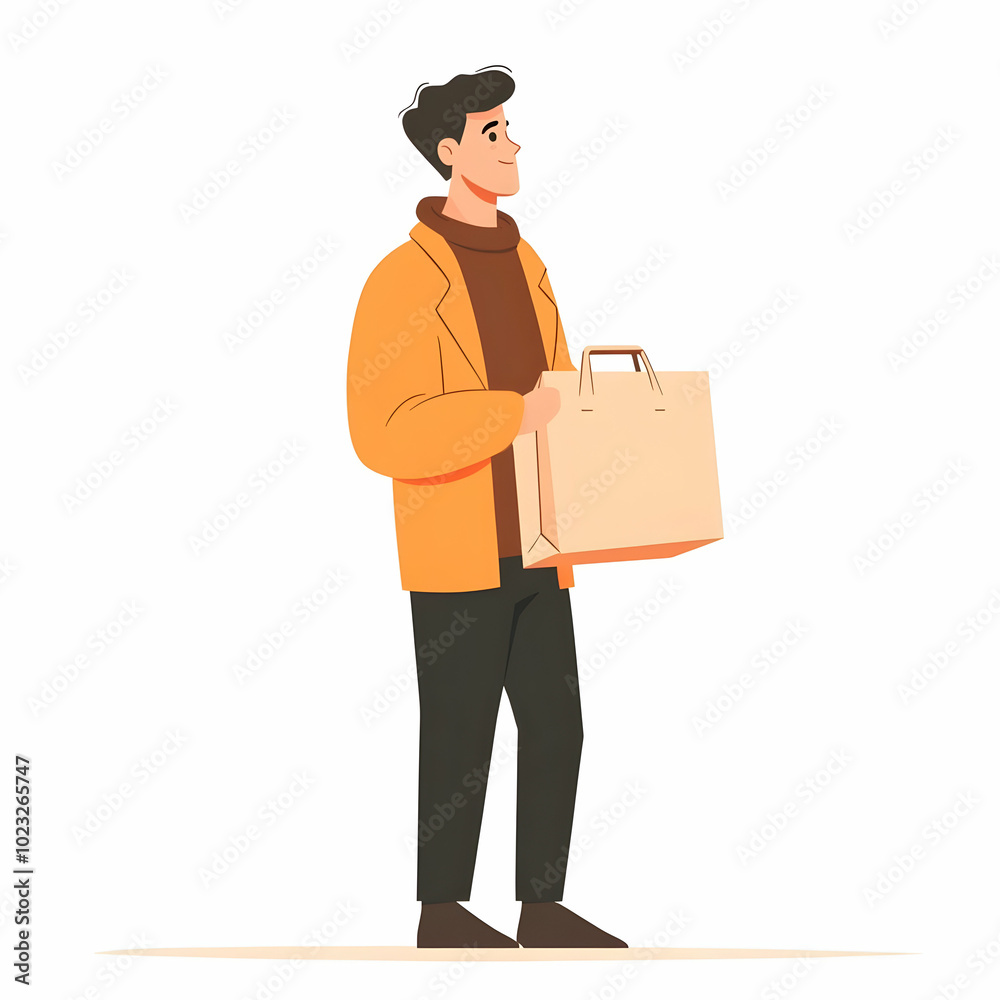 Poster reliable delivery service: person holding delivery bag symbolizing commitment and dependability on c