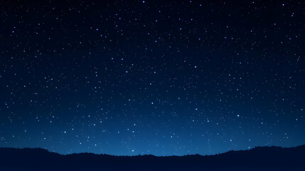 Night Sky Illustration with a Silhouette of Trees and a Starry Background