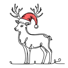 reindeer with santa hat