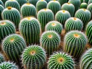 Fototapeta premium Cacti forests, where the spines have evolved into delicate, lace-like patterns, sheltering secret gardens