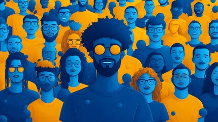 Community manager promoting online engagement and customer loyalty for Community Manager Day in flat vector style