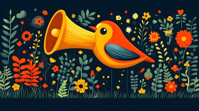 Community manager promoting online engagement and customer loyalty for Community Manager Day in flat vector style