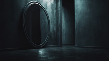 Dark Room with a Large Mirror