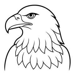 Eagle Head Vector Illustration on White Background Bold and Detailed Design