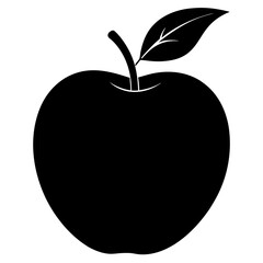  silhouette vector illustration of an apple