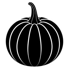 pumpkin isolated on white silhouette vector illustration