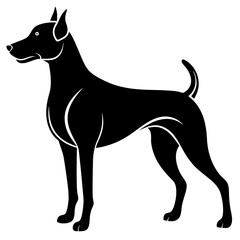 black and white dog silhouette vector illustration